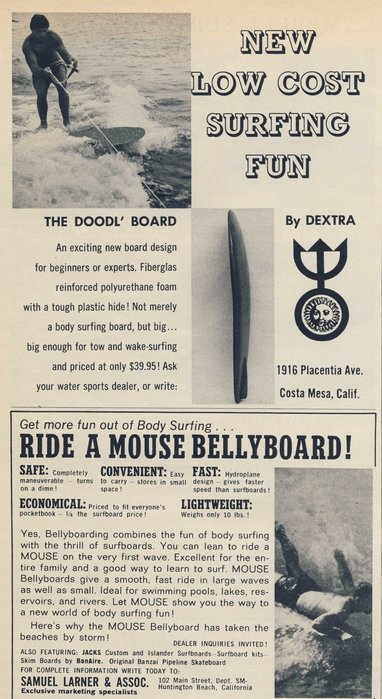 Dextra advertisement in Petersen's Surfing Magazine (PSM) 1964-Sep v01n07p52