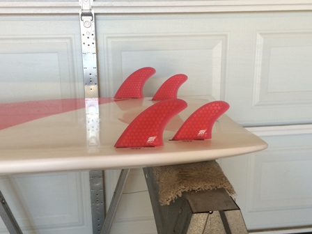 Shaper's DVS Quad Keel Front Fin only, in front position.